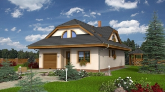 Attraktives Haus mit Wohnraum im Dachgeschoss und Garage.